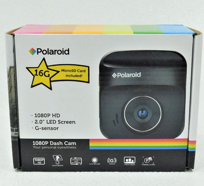 Polaroid 1080P PD-E73H HD Dash Cam Car Dashcam 2" LED Display Screen Black