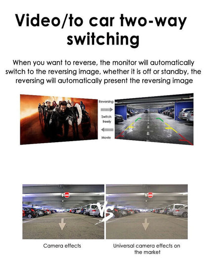 KingFurt Car Night Vision Backup Camera Kit 5" Wireless Monitor HD Rear View Waterproof