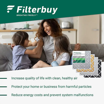 Filterbuy 8x24x2 MERV 8 Pleated HVAC AC Furnace Air Filters (5-Pack)