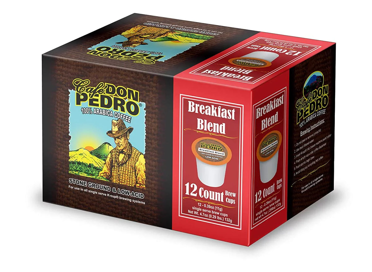 Cafe Don Pedro Assortment Pack Arabica Low-Acid Coffee Pods 72 Ct. - With Keurig K-cup Coffee Maker - Try 6 Different Coffees 12 Cups of Each - 100% Arabica