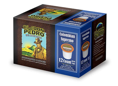 Cafe Don Pedro Assortment Pack Arabica Low-Acid Coffee Pods 72 Ct. - With Keurig K-cup Coffee Maker - Try 6 Different Coffees 12 Cups of Each - 100% Arabica