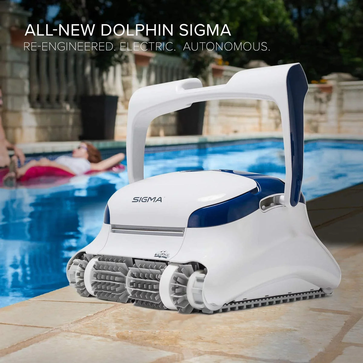 Dolphin Sigma Robotic Pool Cleaner with Bluetooth and Massive Top-Load Cartridge Filters, Ideal Pools up to 50 Feet.
