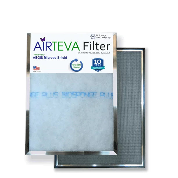 Airteva AC, Furnace Filter With (1) Biosponge Plus Replacement Pad (14 X 20 x 1) Actual Size: 13 1/2 x 19 1/2 x 3/4"
