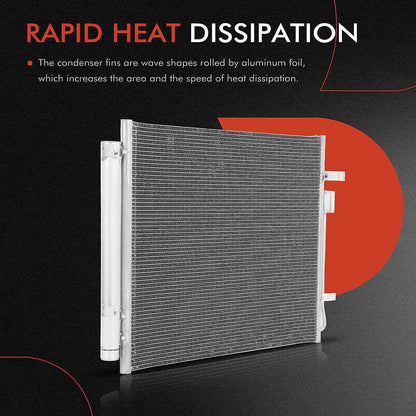 A-Premium Air Conditioning A/C Condenser with Kia Sorento 2021-2022 & Hyundai Santa Fe 2021-2022, Santa Cruz 2022, 2.5L, Replace# 97606Q5250