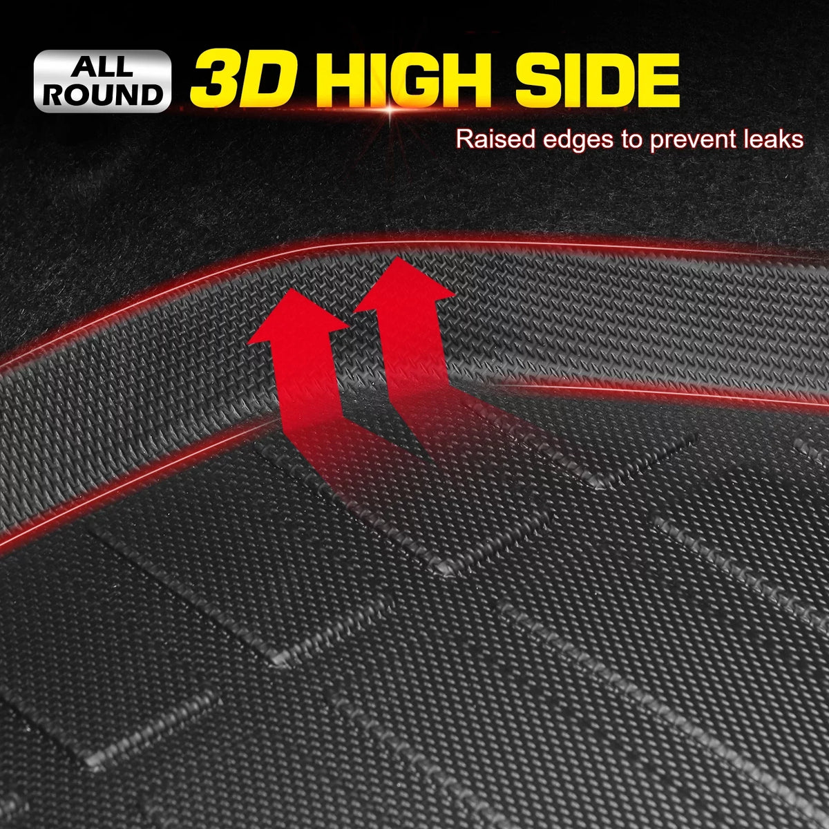 Ikon Motorsports Trunk Mat With 2018-2024 Honda Accord, Black 3D Molded Car Rear Carpets Liner Protection TPE Thermo Plastic Elastomer All Boot Tray Protection Protector Pad