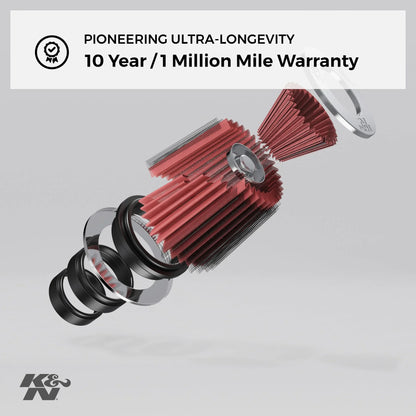 K&N Universal Clamp-On Air Filter: High Permance, Premium, Washable, Replacement Engine Filter: Flange Diameter: 6 In, Filter Height: 7.5 In, Flange Length: 1 In, Shape: Round Tapered, RU-1041
