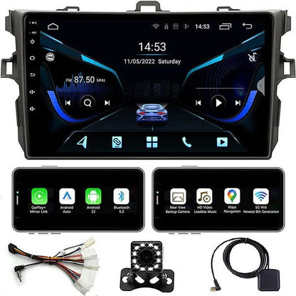 Binize Car Stereo Toyota Corolla 08-12 Android 12 with CarPlay&Android Auto,9 Inch Touch Screen Double Din Car Radio Support Bluetooth, GPS Navigation, FM&AM, Backup Camera