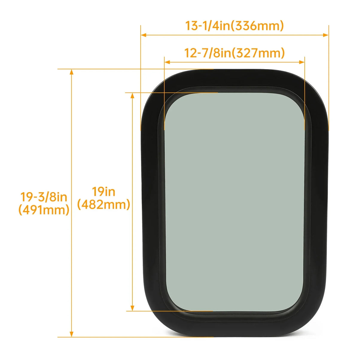 Kojem RV Window Black Universal Camper Vertical Trailer Rip-Up Cargo Powder Coated Glass Steel